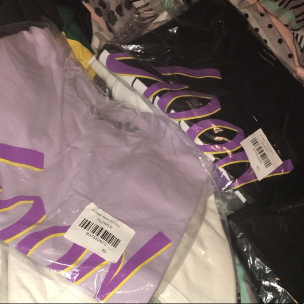 Vlone x Nav collab. Light purple and black